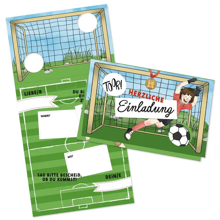 12 Einladungskarten Kindergeburtstag Fussball