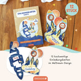 12 Einladungskarten Kindergeburtstag Rakete