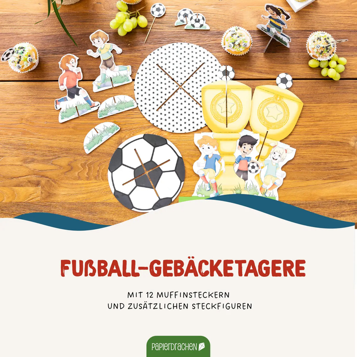 Muffin Etageren-Set Fussball