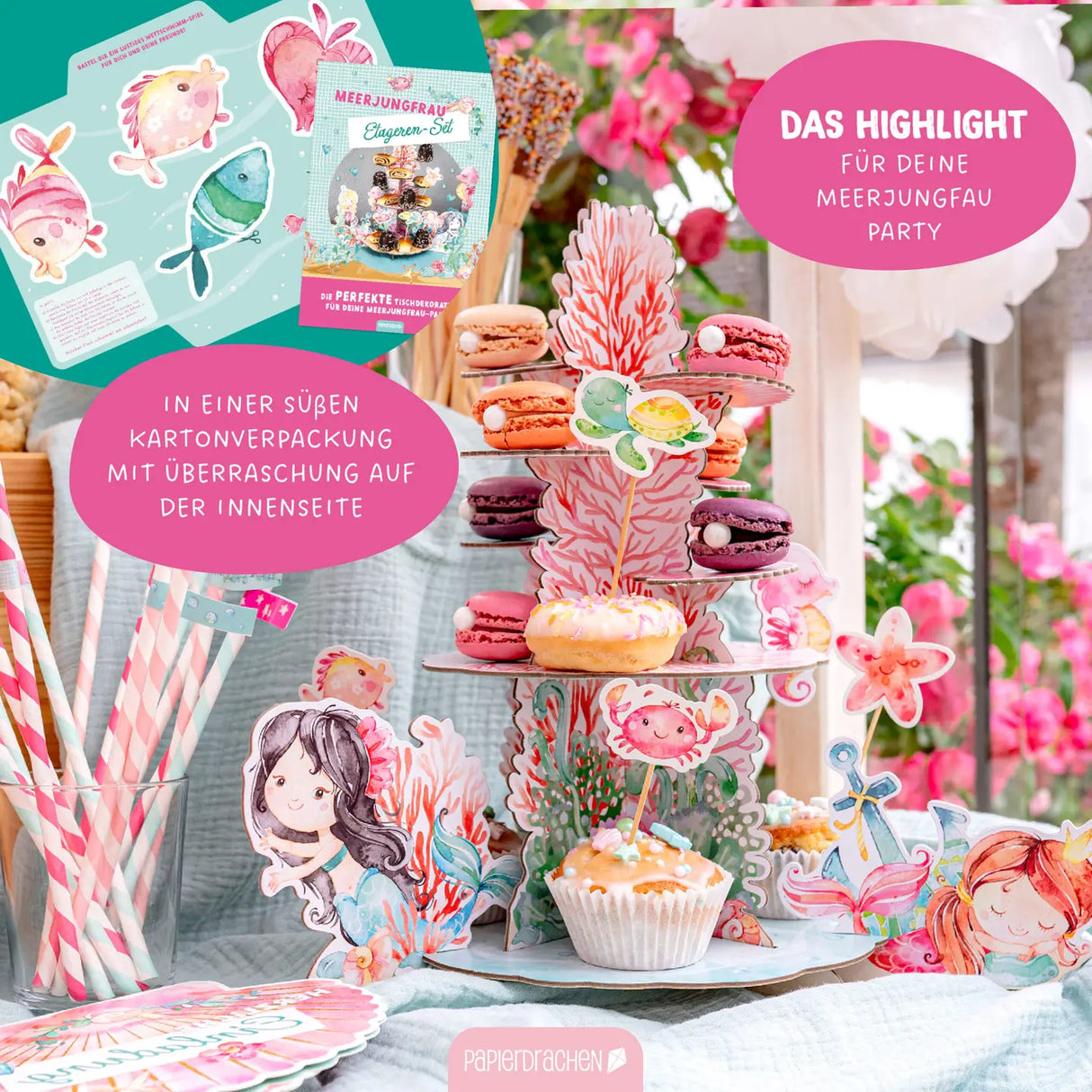 Muffin Etageren-Set Meerjungfrau