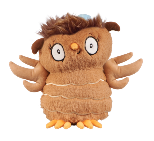 Kuscheltier Eule mit der Beule