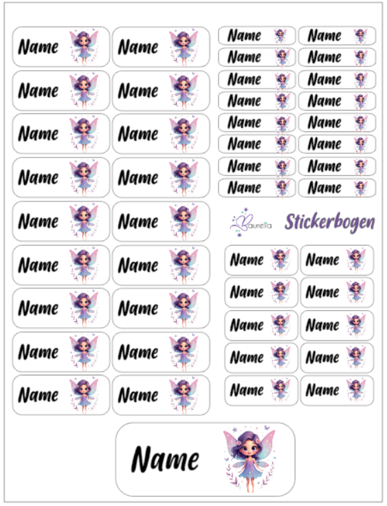 Baurelia Stickerset mit Name Fee 4