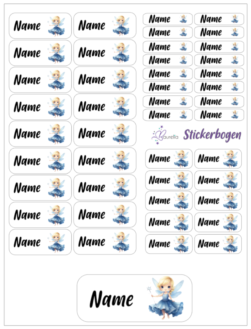 Baurelia Stickerset mit Name Fee 5