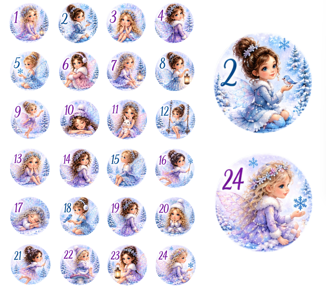 Adventskalender Zahlensticker Fee 1