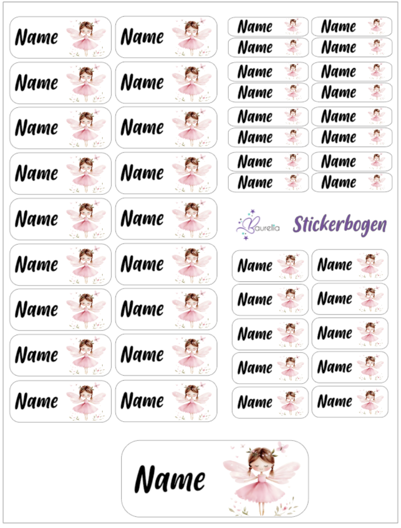 Baurelia Stickerset mit Name Fee 11