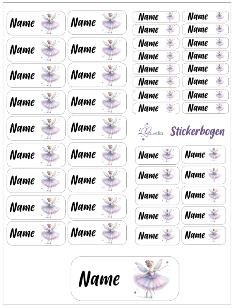 Baurelia Stickerset mit Name Fee 8