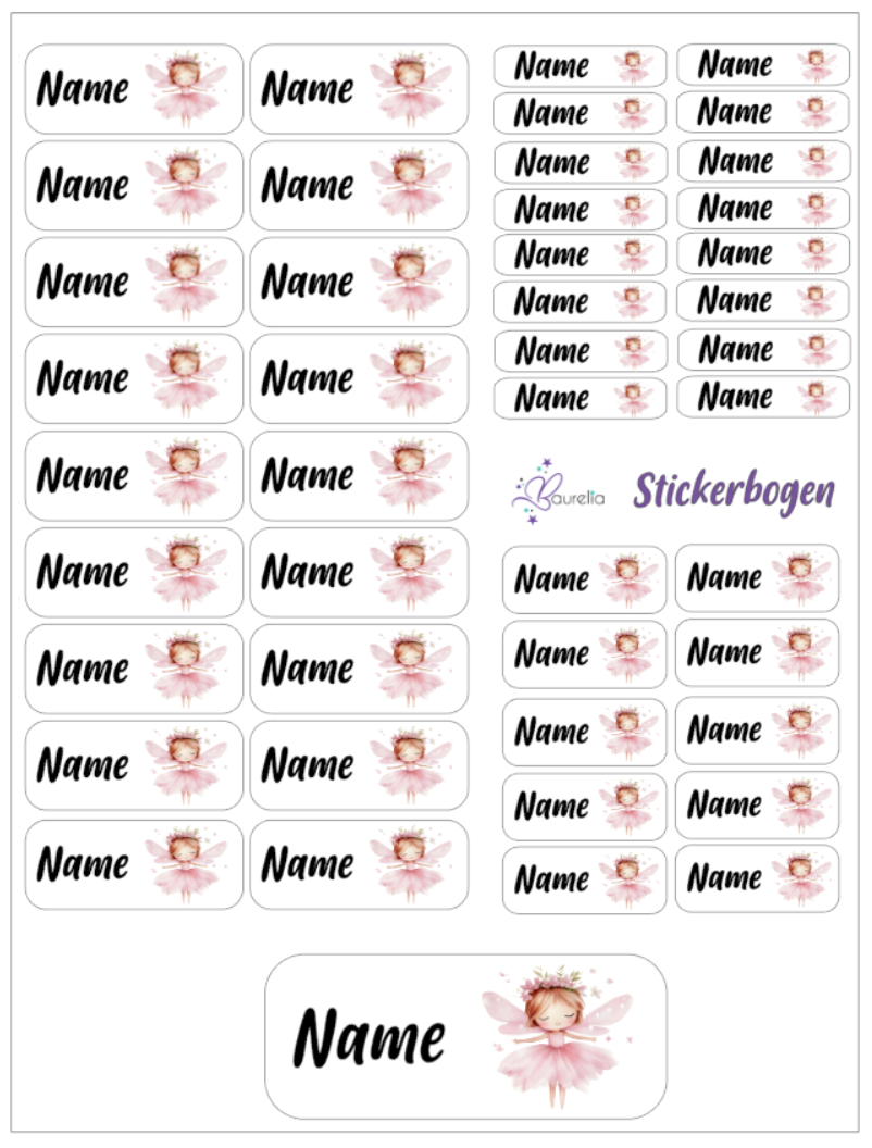 Baurelia Stickerset mit Name Fee 9