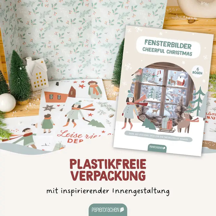 Fensteraufkleber Weihnachten Holly Jolly