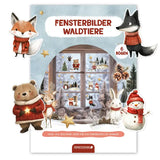 Fensteraufkleber Weihnachten Waldtiere