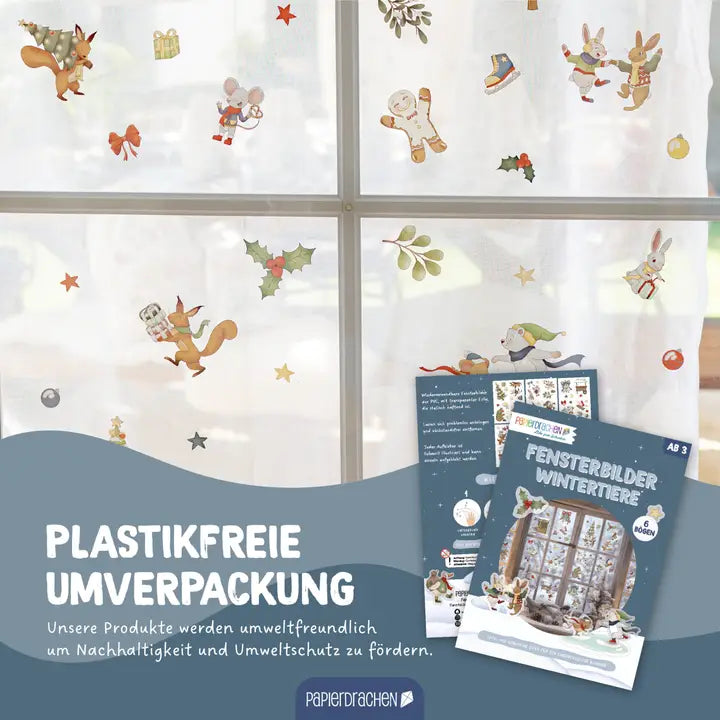 Fensteraufkleber Wintertiere