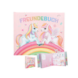 Freundebuch für Kinder Einhorn Regenbogen Pastell
