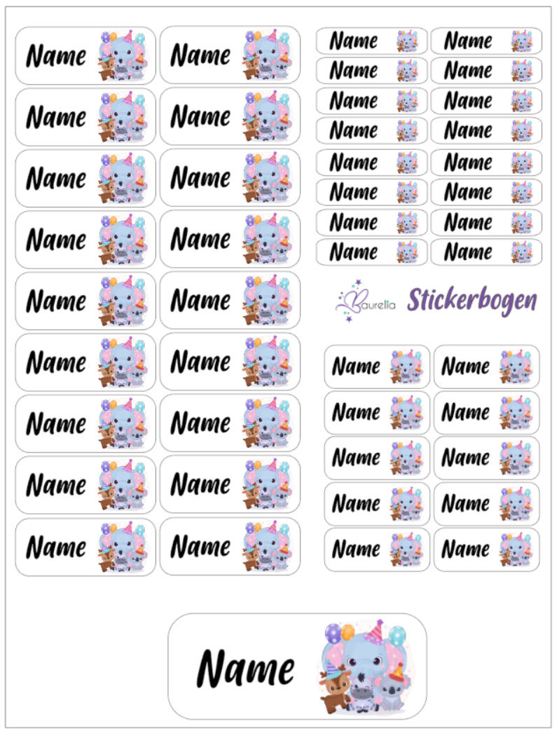 Baurelia Stickerset mit Name Friends 5