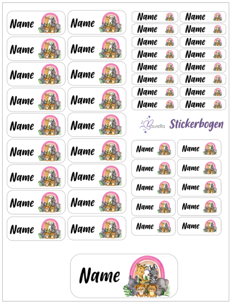 Baurelia Stickerset mit Name Friends 8
