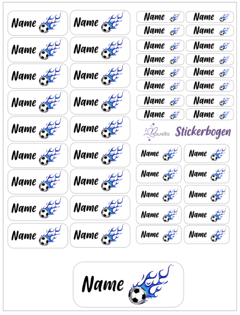 Baurelia Stickerset mit Name Fussball 4