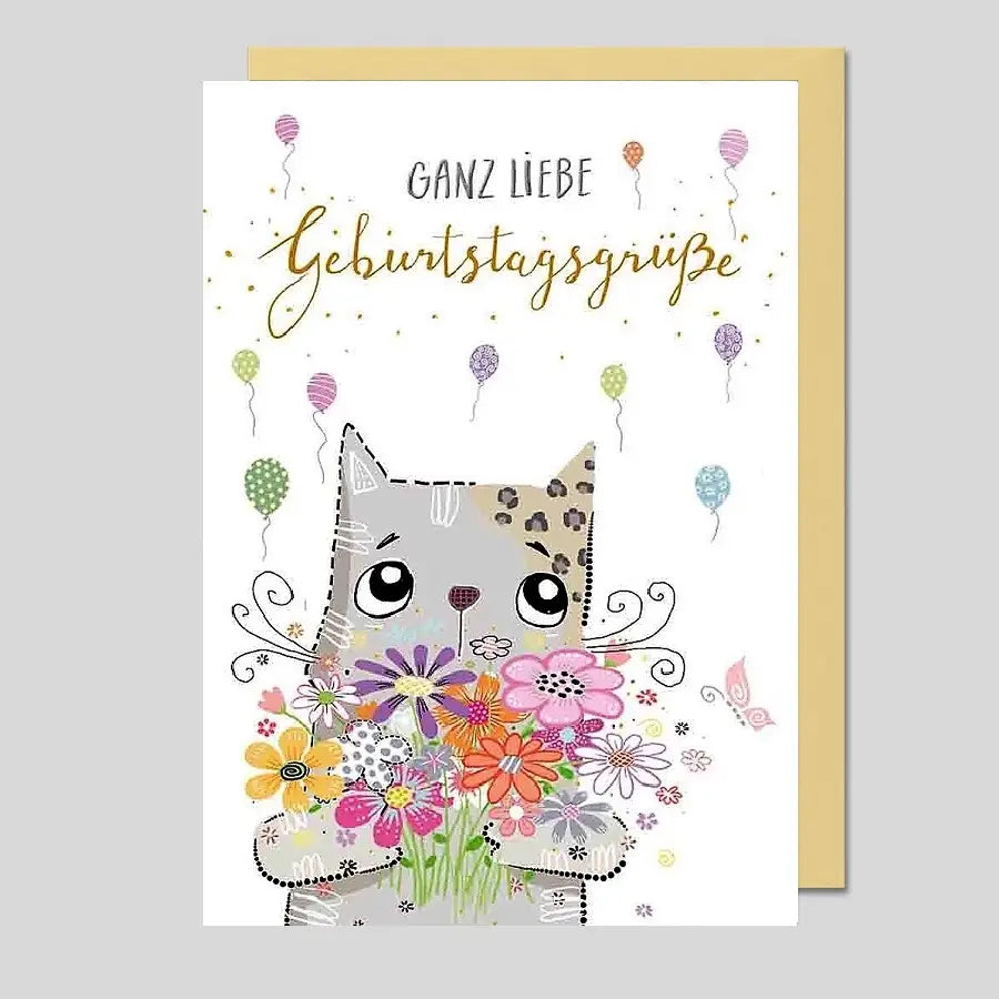 Geburtstagskarte Katze Grau
