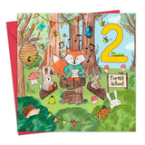 Geburtstagskarte Waldtiere 2.Geburtstag