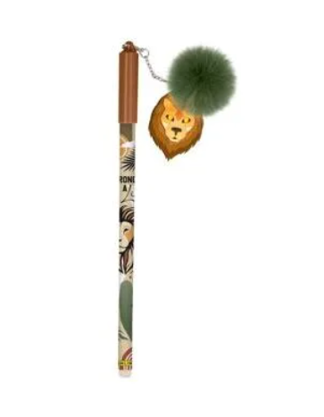 Gelschreiber radierbar mit Pompom Löwe