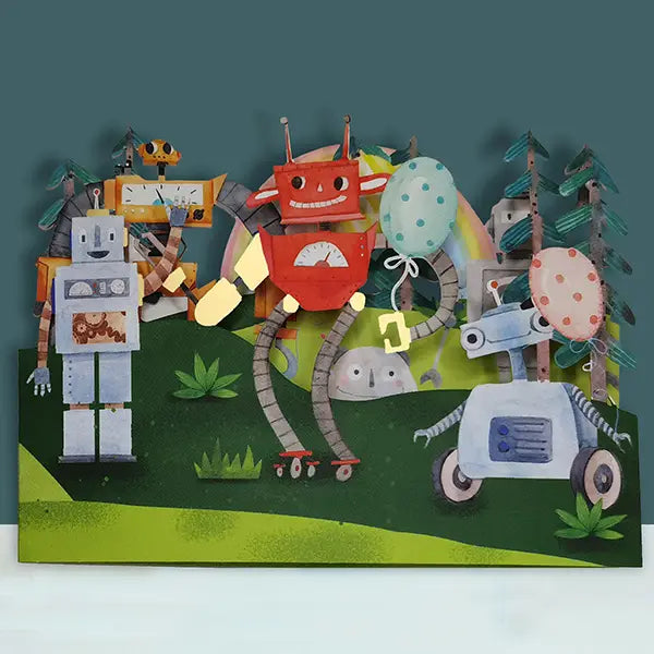 Geburtstagskarte 3D Roboter