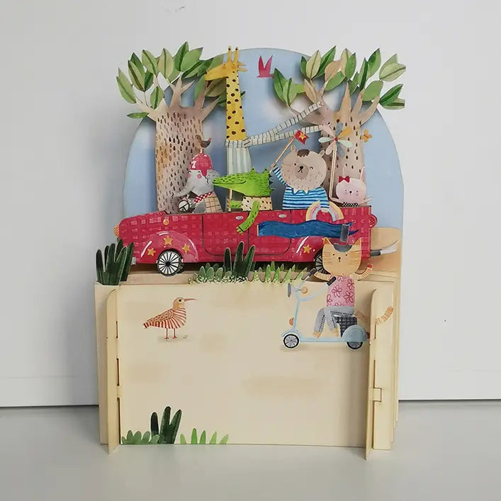 Geburtstagskarte 3D Strandtiere