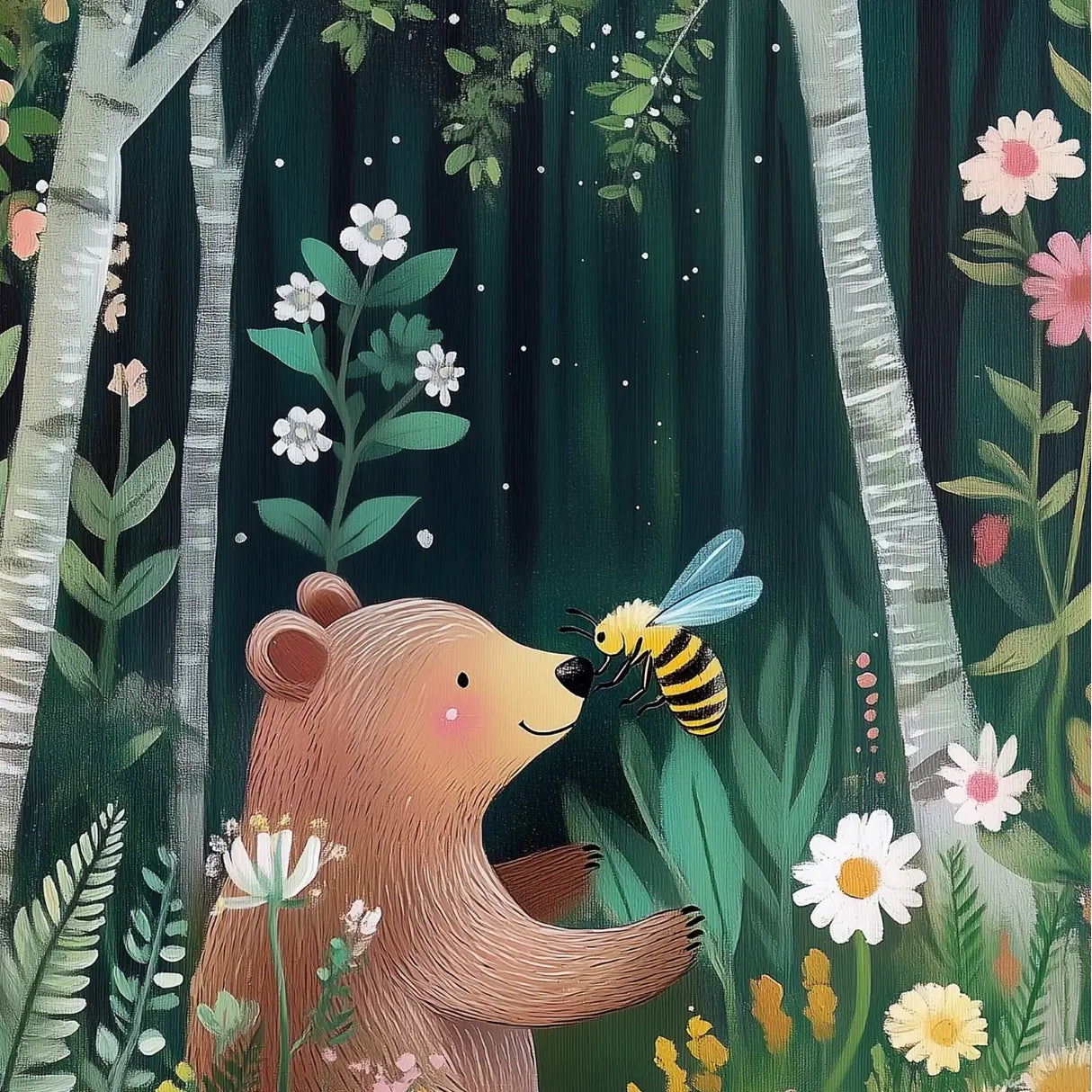 Grusskarte Wald Bär