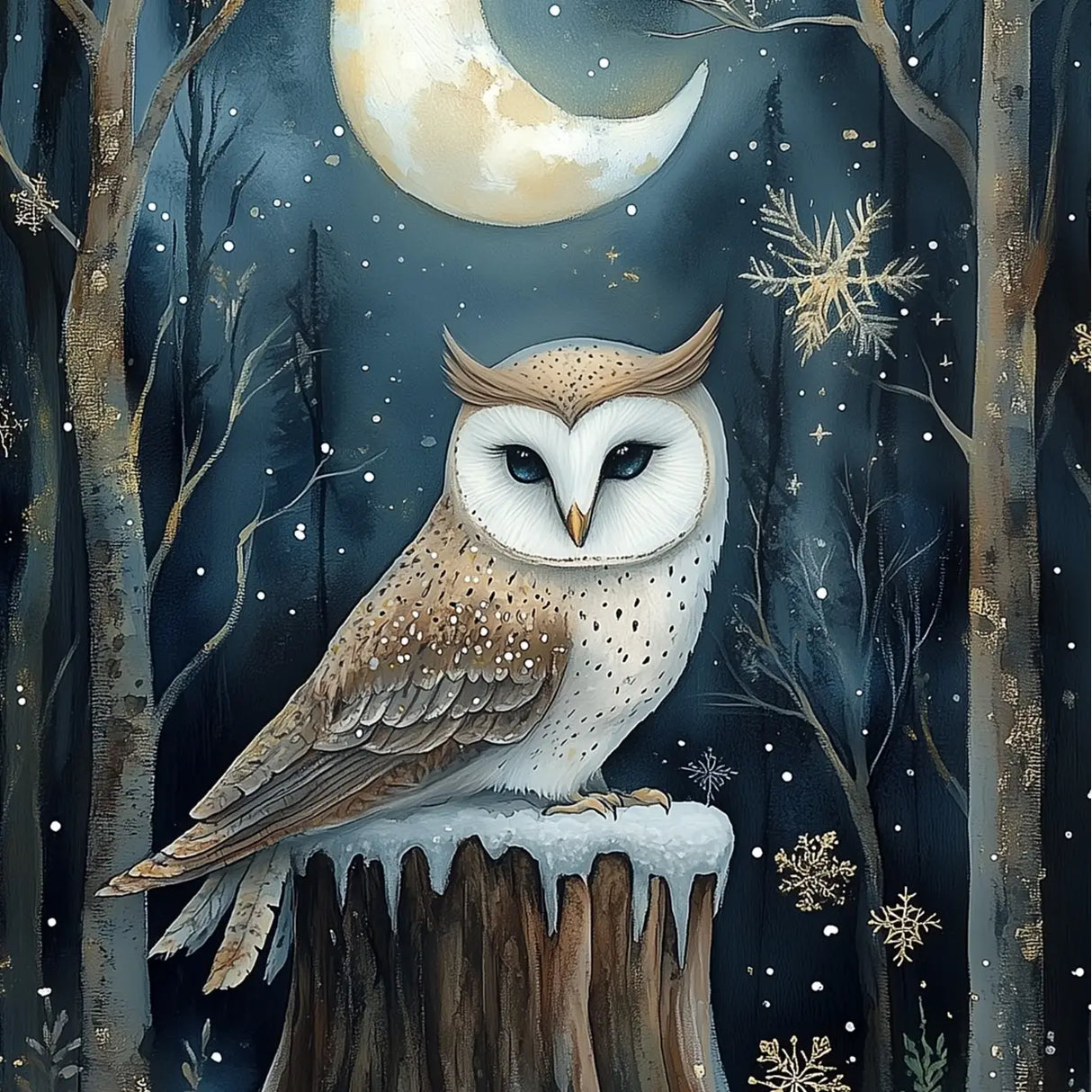 Grusskarte Moon Eule