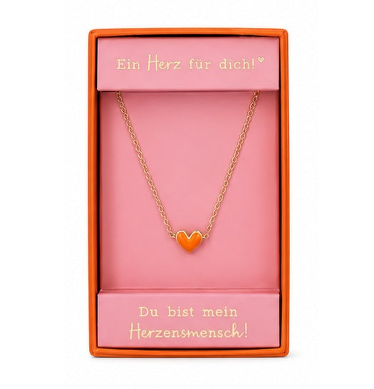 Halskette Ein Herz für Dich - orange
