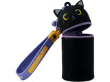 Schlüsselanhänger Silikonetui Katze Schwarz