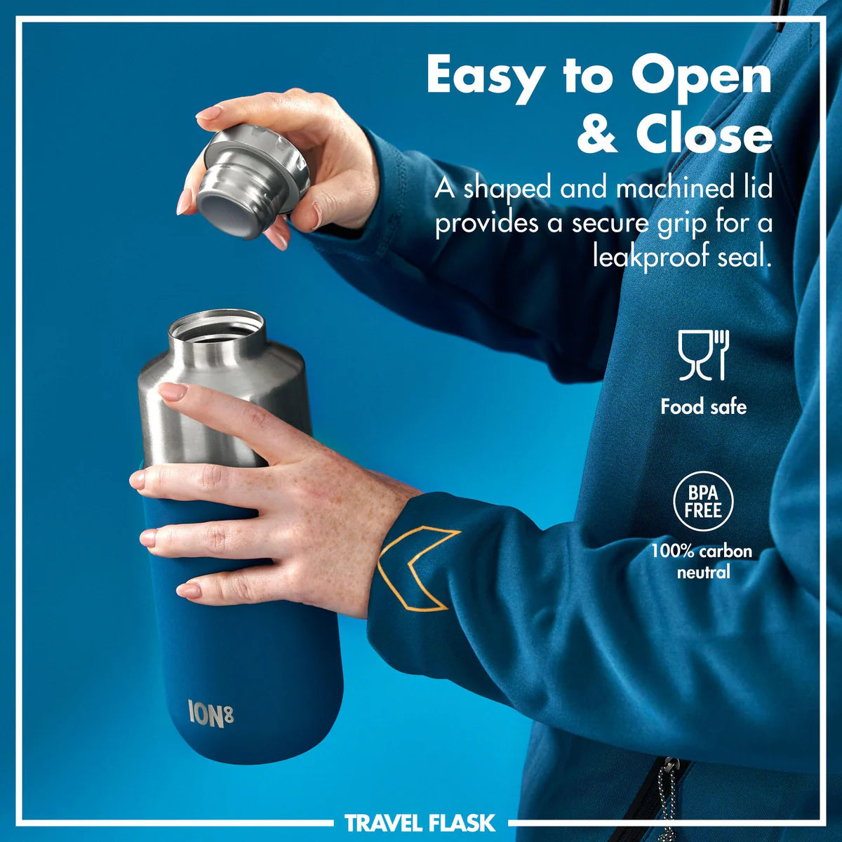 Thermosflasche mit Trinkbecher Ion8 700ml Petrol