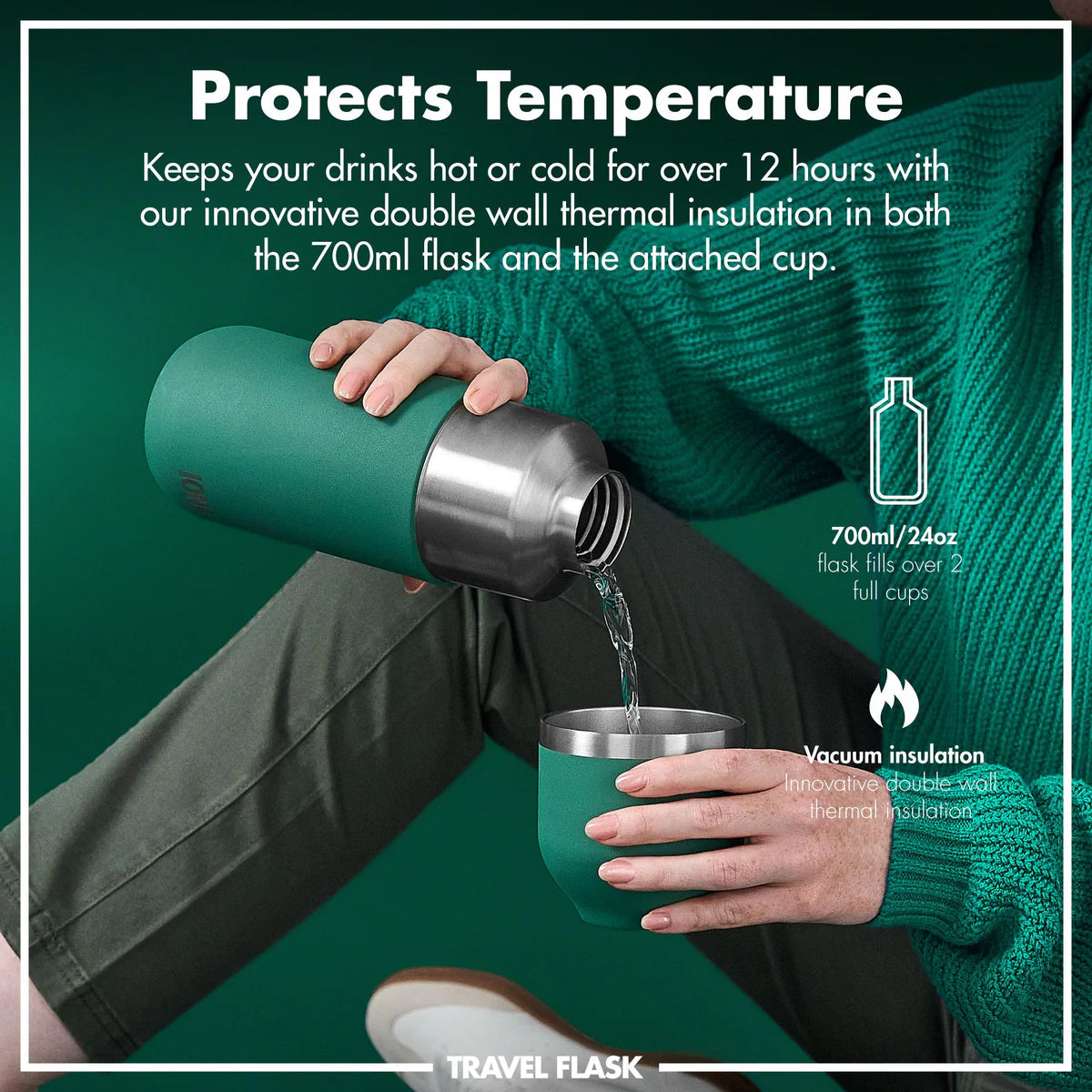Thermosflasche mit Trinkbecher Ion8 700ml Grün