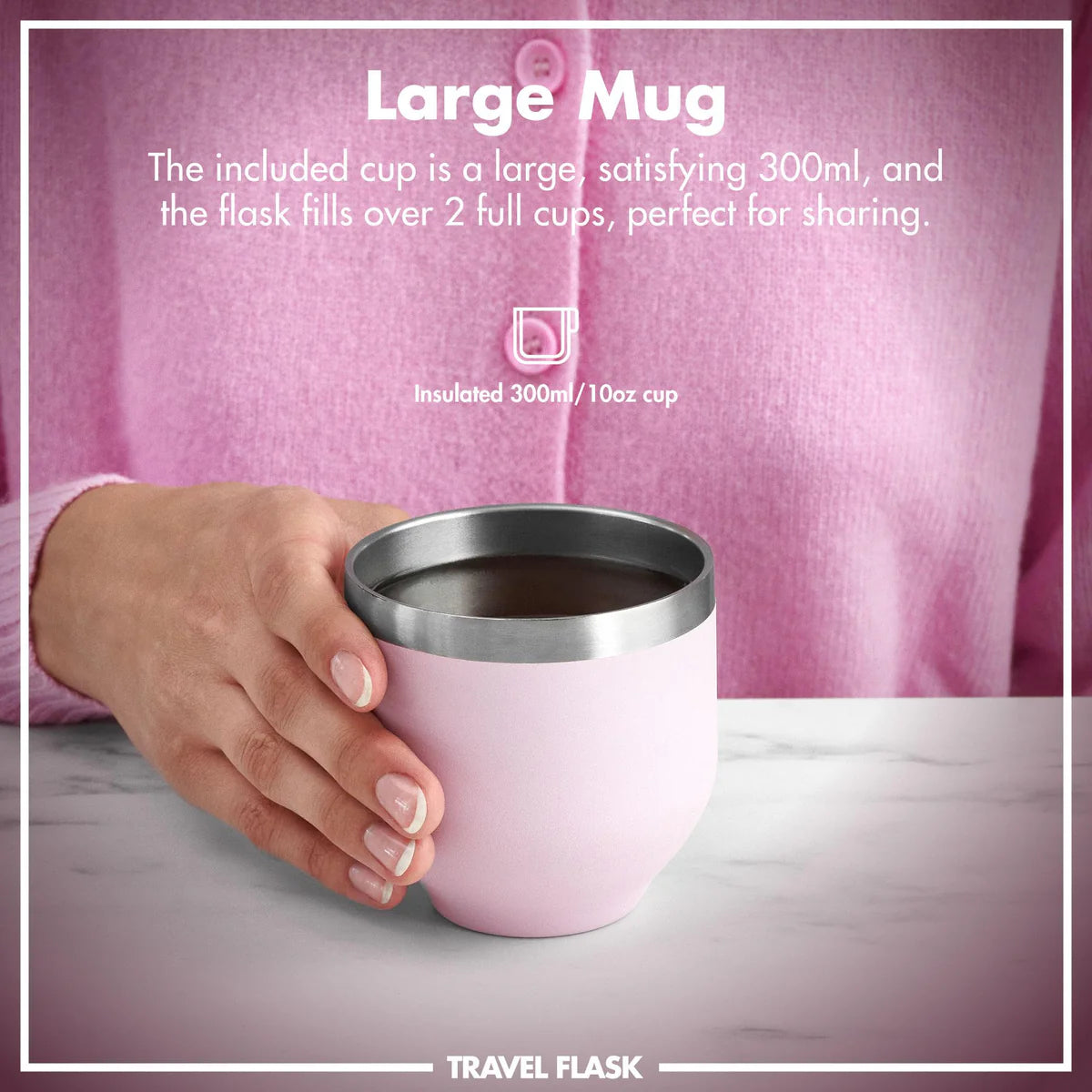 Thermosflasche mit Trinkbecher Ion8 700ml Rosa