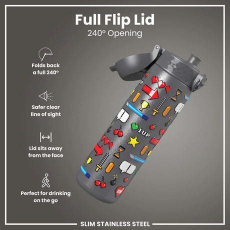 Edelstahl Trinkflasche Ion8 500ml Gamer