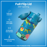 Kinder Thermosflasche Ion8 mit Motiv 350ml Meerestiere