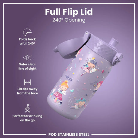 Kinder Thermosflasche Ion8 mit Motiv 350ml Fee