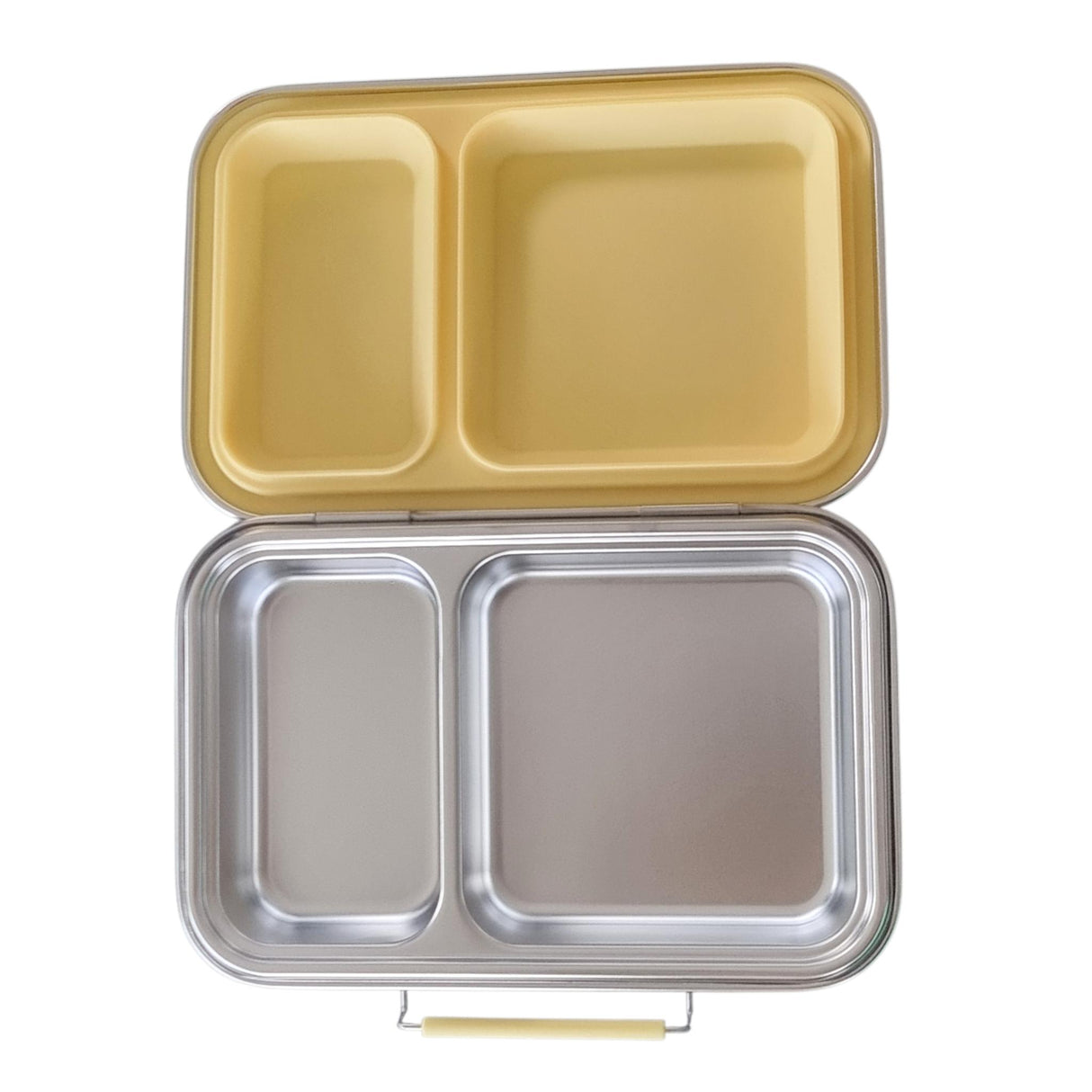 Edelstahl Znünibox Baurelia Box Eco mit 2 Unterteilungen Pastellgelb