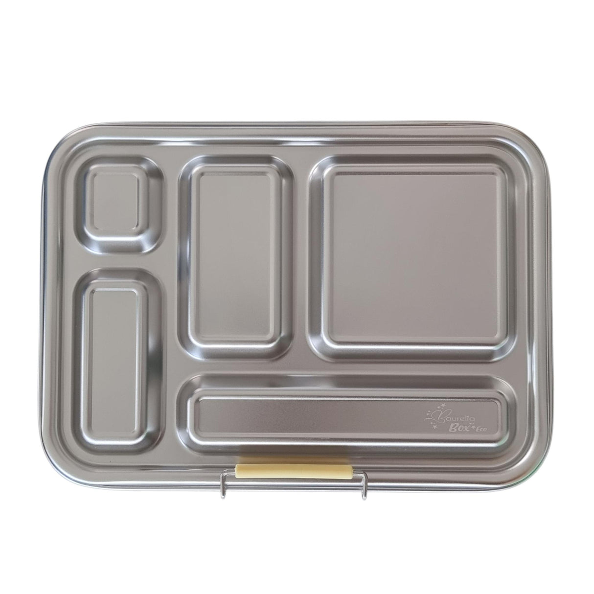 Edelstahl Znünibox Baurelia Box Eco mit 5 Unterteilungen Pastellgelb