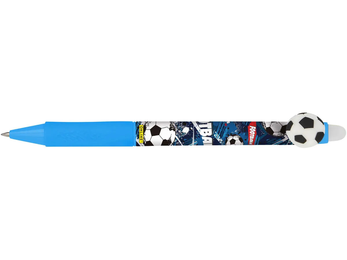 Gelschreiber radierbar Fussball blau