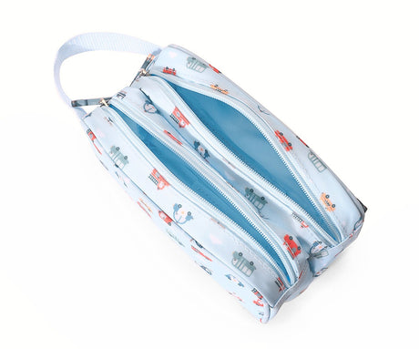 Kinder Necessaire Kulturbeutel Fahrzeuge Blau XL