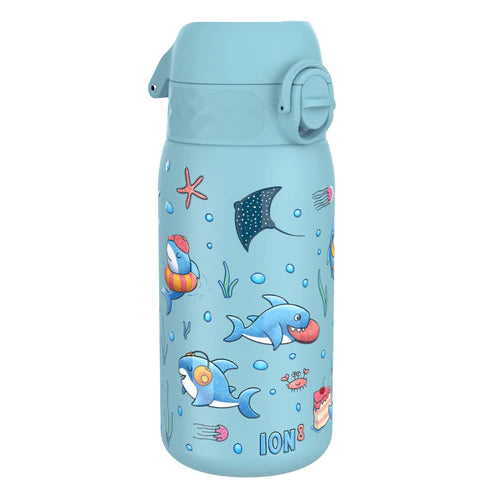 Kinder Edelstahl Trinkflasche Ion8 400ml Haifisch