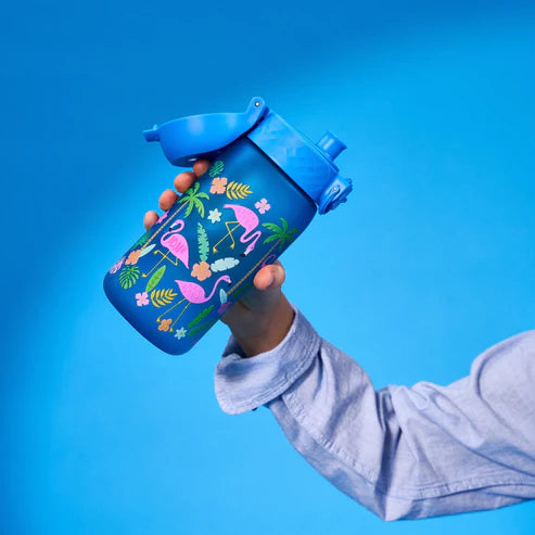 Kinder Trinkflasche Ion8 400ml mit Motiv Flamingo Blau