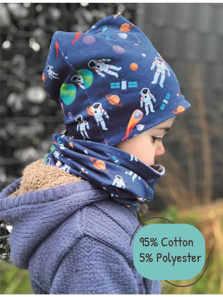 Kinder Winter Mütze & Loop Schal Astronaut