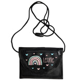 Kinder Portemonnaie mit Umhängebändel Schwarz