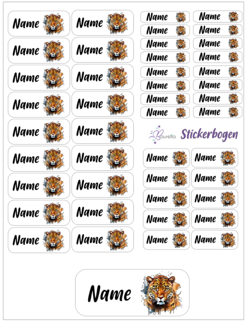 Baurelia Stickerset mit Name Leopard 2