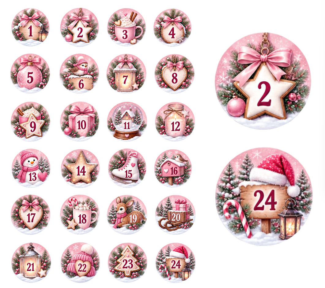Adventskalender Zahlensticker Mix 15
