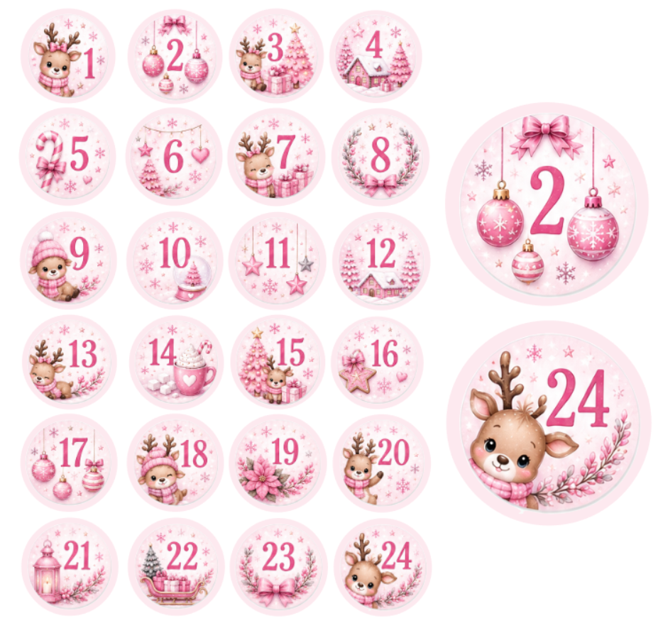 Adventskalender Zahlensticker Mix 2
