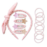 Musselin Haar-Accessoires Set Hellrosa
