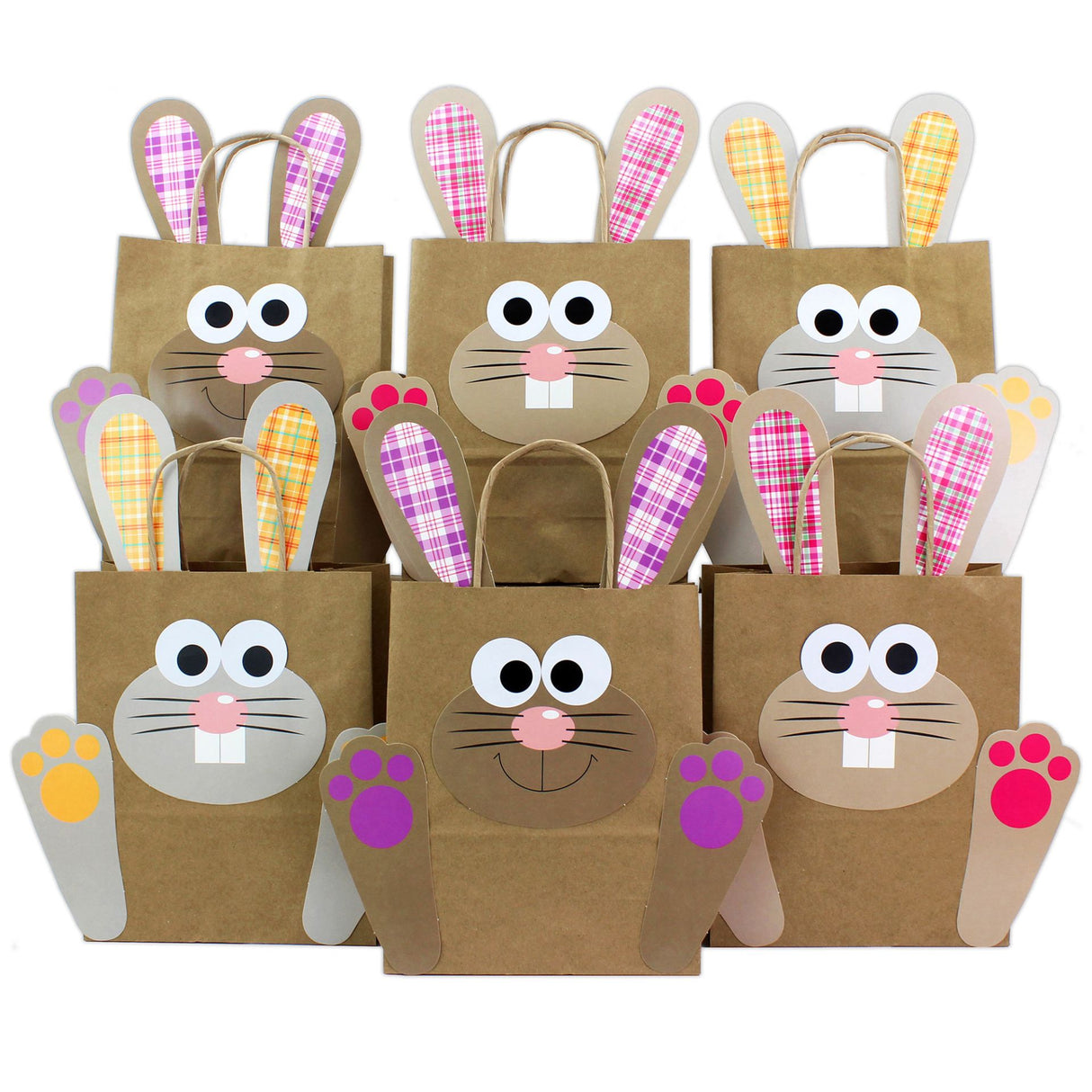 Osternest Papiertaschen Osterhasen Pink / Lila / Orange