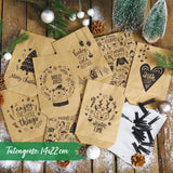 Adventskalender Tüten Braun Kindermotive