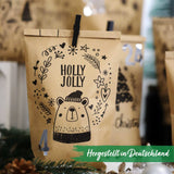 Adventskalender Tüten Braun Kindermotive
