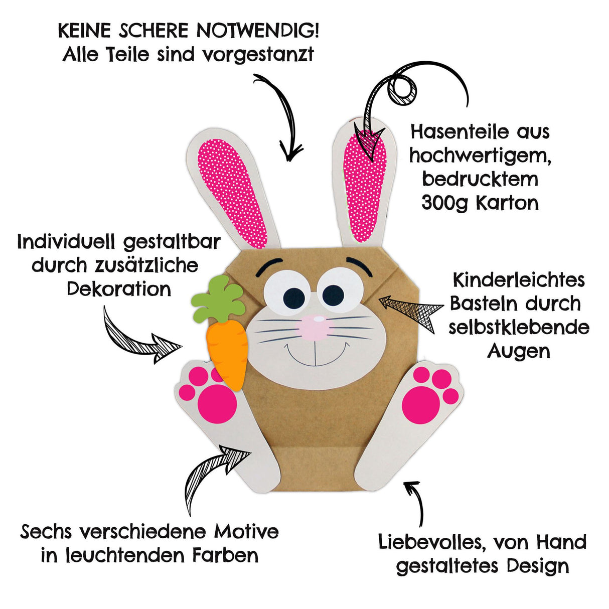 Osternest Papiertüten Osterhasen Bunt