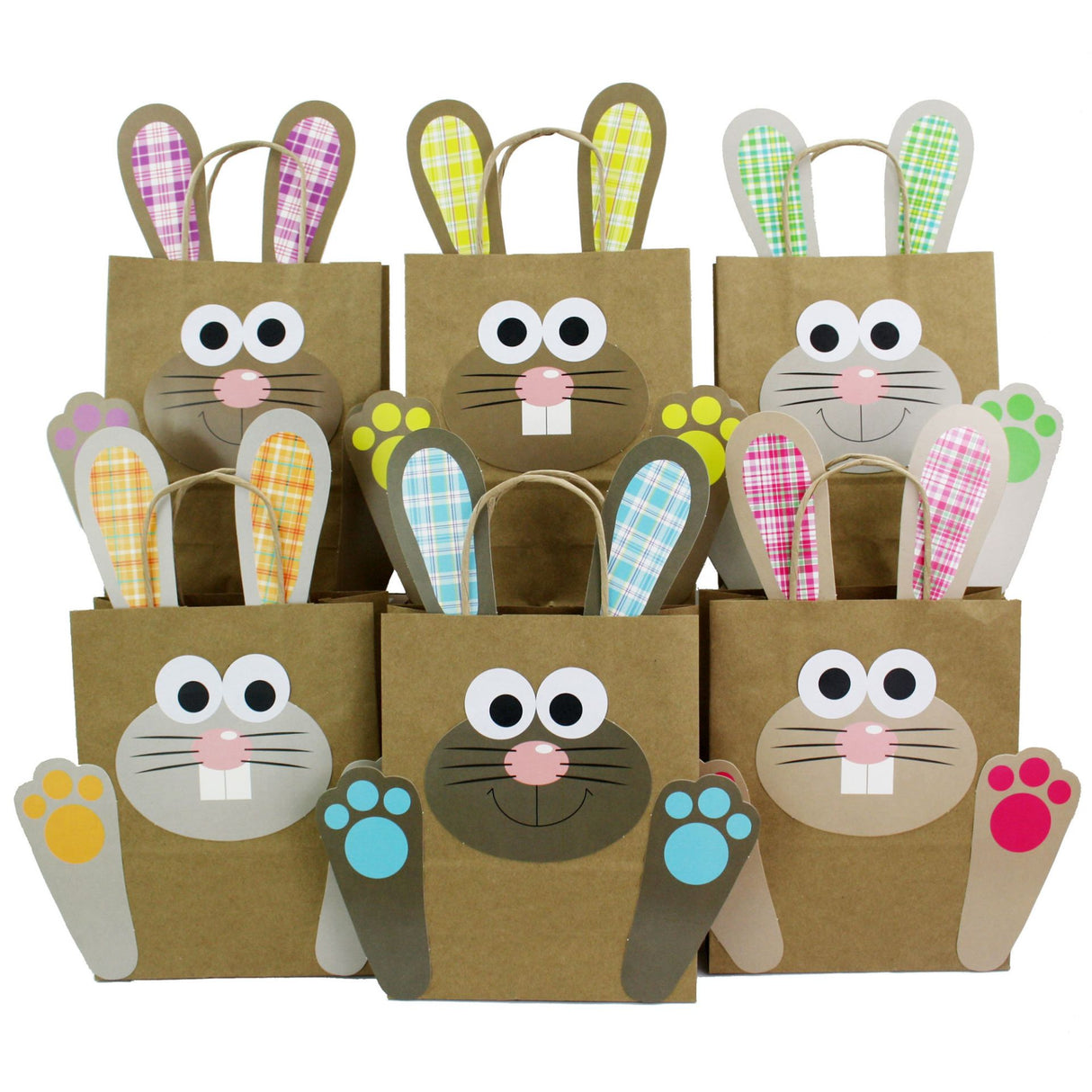 Osternest Papiertaschen Osterhasen Bunt Gestreift